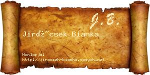 Jirácsek Bianka névjegykártya